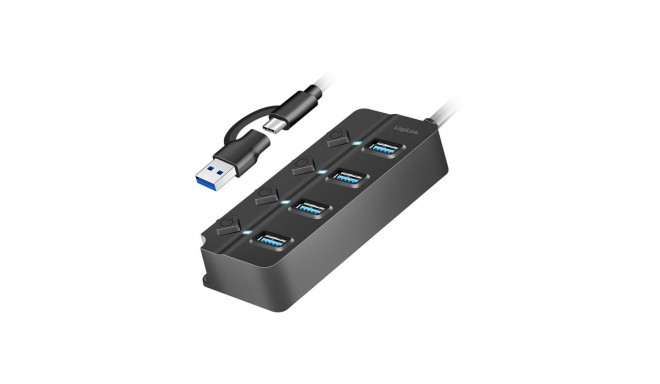 USB3.2 Gen1 jaotur, 4xUSB-A sisse/välja lülitiga