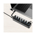 USB3.2 Gen1 hub, 7 port on/off switch black