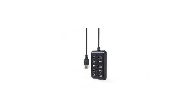 Gembird UHB-U2P10P-01 interface hub USB 2.0 Type-A Black