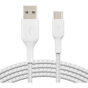 "Belkin USB-C/USB-A Kabel ummantelt, 15cm, weiß"