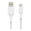 "Belkin USB-C/USB-A Kabel ummantelt, 15cm, weiß"