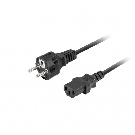 CEE 7/7->IEC 320 C13 POWER CORD 2M VDE STRAIGHT BLACK LANBERG