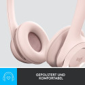 "Logitech H390 Headset on-ear wired USB-A rose"