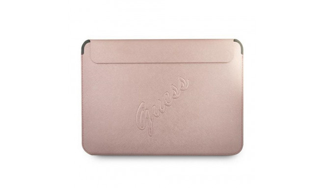 Original GUESS sülearvuti ümbris Saffiano Script GUCS13PUSASPI 13 tolli roosa