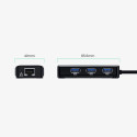 Ugreen 20265 USB-A | RJ45 1000 Mbps HUB 3x USB 3.0 võrguadapter - must