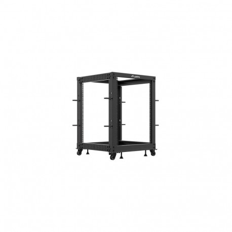 OPEN RACK 19" 15U 600X600-1100 ADJUSTABLE BLACK LANBERG (FLAT PACK)