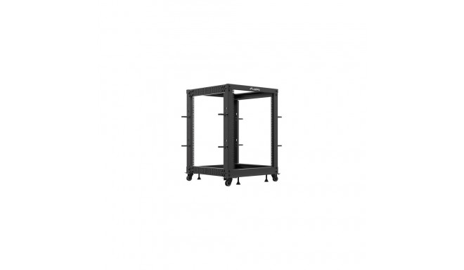 OPEN RACK 19" 15U 600X600-1100 ADJUSTABLE BLACK LANBERG