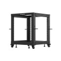 OPEN RACK 19" 12U 600X600-1100 ADJUSTABLE BLACK LANBERG