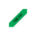 Brother TZE-741 label-making tape Black on green TZ