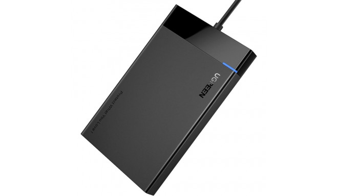 Hard Drive Enclosure 2.5" HDD, SSD SATA 3.0 5Gbps with USB-A Cable 0.5m, Black