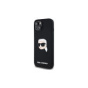 Karl Lagerfeld KLHMP15SSKHPPLK iPhone 15 6.1" black/black hardcase Silicone Karl Head Print Mag
