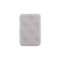 Guess Powerbank inductive 15W GUPB5FP4EMGP 5000mAh pink/pink 4G Leather Metal Logo MagSafe