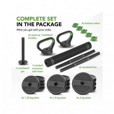 Jõutreeningu komplekt TUNTURI Barbell & Dumbbell Set 20 kg