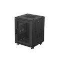RACK CABINET 19" FREE-STANDING 15U/600X600 (FLAT PACK) WITH MESH DOOR BLACK LANBERG