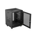 RACK CABINET 19" FREE-STANDING 15U/600X600 (FLAT PACK) WITH MESH DOOR BLACK LANBERG