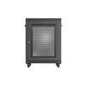 RACK CABINET 19" FREE-STANDING 15U/600X600 (FLAT PACK) WITH MESH DOOR BLACK LANBERG