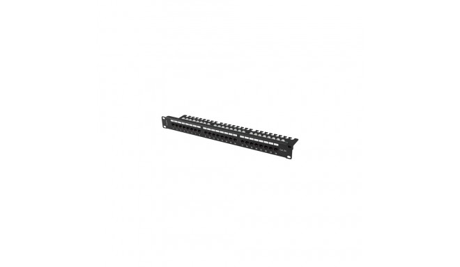 PATCH PANEL 24 PORT 1U 19" CAT.6A UTP WITH CABLE ORGANIZER BLACK LANBERG