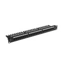 PATCH PANEL 24 PORT 1U 19" CAT.6A UTP WITH CABLE ORGANIZER BLACK LANBERG