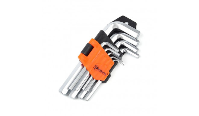 Sešstūra atslēgu komplekts 9gab., 1.5-10mm CrV, īsās 25-005 POLAX