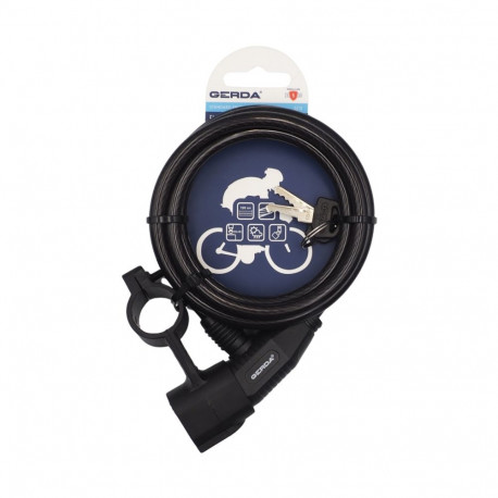 Gerda rattalukk Flex 1500/8A tross S-tüüp ümar korpus transpordihoidikuga 0SFLU150008 06A2YP, must