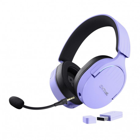Trust GXT 491P FAYZO juhtmega ja juhtmevaba peapaelaga mänguri USB Type-A Bluetooth must, lilla kõrv