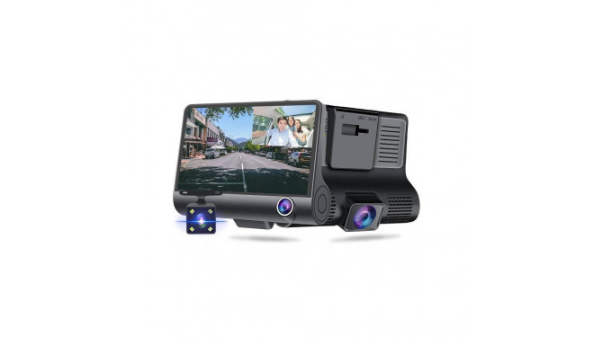 RoGer 3in1 Car video recorder with integrated front / rear / inside camera /  Full HD / 170 degree v