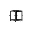open rack 19" 12U 600x600-1100 reguleeritav must Lanberg