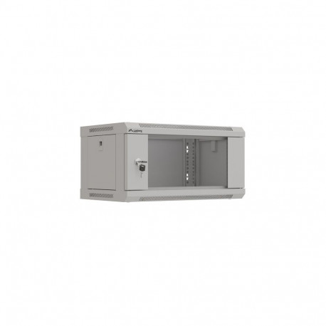 Wall-mount 19" 4U 540X350 glass door grey rack cab