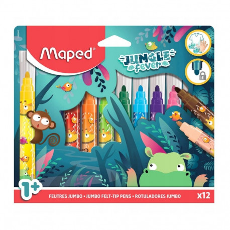 Fibre pen фломастеры Maped Jungle Fever Jumbo 12