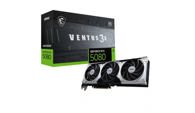 MSI VENTUS GEFORCE RTX 5080 16G 3X OC PLUS graphics card NVIDIA 16 GB GDDR7