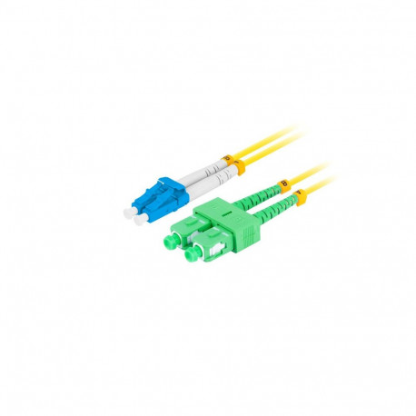 FIBER OPTIC PATCHCORD SM LC/UPC-SC/APC DUPLEX 1M LSZH G657A1 3.0MM YELLOW LANBERG