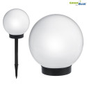 Solarna lampa wolnostojąca ogrodowa GB167 - kula 30x30x63cm, kolorowy LED