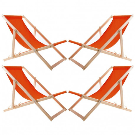 Woodok 4 ležaki, oranž, kokkupandud
