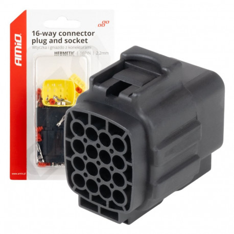 Złącze elektryczne wodoodporne zestaw 16 pin 2.2mm amio-04353
