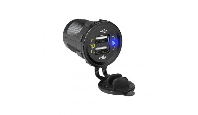 75-697# Ładowarka samochodowa montażowa 2xusb m18c