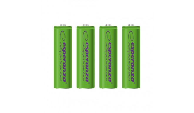 EZA104G Esperanza laetavad Ni-MH AA akud 2000mAh, 4 tk, rohelised