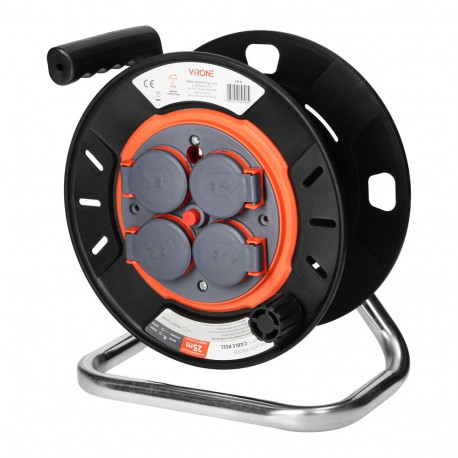 pritsmekindel trummelkaabel IP44 4x2P+Z 16A 230V, H05RR-F 3x1,5mm2, 25m