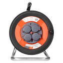 Pritsmekindel trummelkaabel IP44 4x2P+Z 16A 230V, H05VV-F 3x1,5mm2, 50m