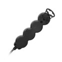Przedłużacz 3-krotny 2P+Z, z wyłącznikiem, 5m H05VV-F 3x1,5mm2, Imax=16A, płaska wtyczka, czarny Przedłużacz 3-krotny 2P+Z, z wyłącznikiem, 5m H05VV-F 3x1,5mm2, Imax=16A, płaska wtyczka, czarny