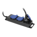 Töökoda pritsmekindel pikendusjuhe IP44, 3 pistikupesa 2P+Z IP44, kummikaabel, H05RR-F 3x1,5mm², pik