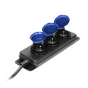 Töökoda pritsmekindel pikendusjuhe IP44, 3 pistikupesa 2P+Z IP44, kummikaabel, H05RR-F 3x1,5mm², pik