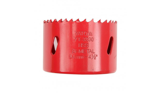 Yato YT-3329 Hole Saw 60mm, HSS M3, bimetal, 5/8" 18UNF, 40mm, 4-6 TPI, for steel, cast iron, alumin