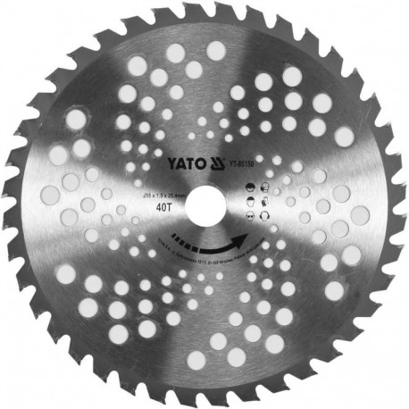Yato YT-85150 TCT võsalõikuri tera, 255mm, 25,4mm, 40 hammast, volframkarbiid, 1,3mm, ≤30cm³