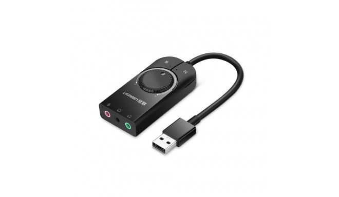 External Sound Card Adapter USB 2.0 with Volume Control & Mute Function, Black