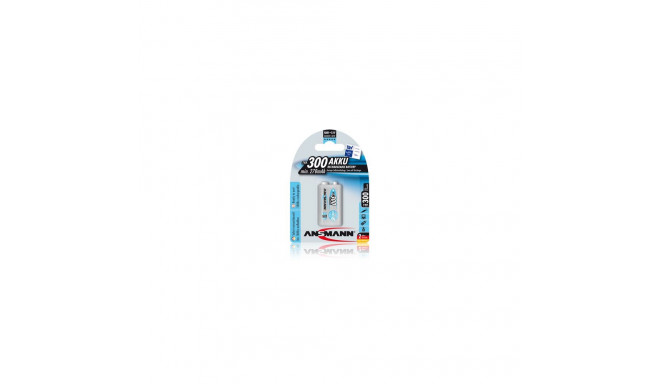 Rechargeable Battery 6HR61 (E-Block, R22, 6R61, 6F22) 8.4V 300mAh Ni-Mh ANSMANN