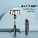 Elight S3L 3in1 LED Gaismas Selfie Nūja & Video WEB zvanes Statīvs līdz 68cm & Aiztvara Poga Melna