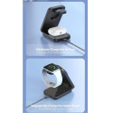 Duzzona W17 3-in-1 15W Traadita Laadimisstand MagSafe / Nutikell / TWS Kõrvaklapid Airpods Must