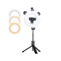 CP X4 LED 16cm Rechargeable Selfie Ring Light with BT Remote & Handle + Floor Stand 20-90cm + Phone 