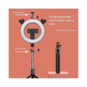 CP X4 LED 16cm Rechargeable Selfie Ring Light with BT Remote & Handle + Floor Stand 20-90cm + Phone 