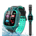 Bemi K2 Water Resist IP67 Sim GPS Tracking Kids Watch with Voice Call & Chat Camera Turquise